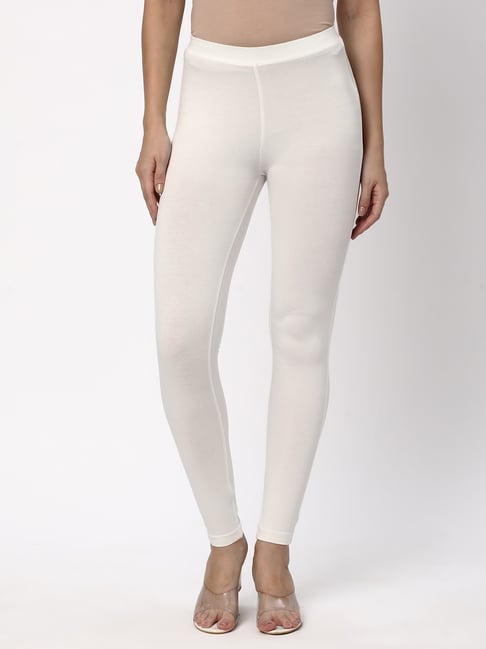 R&B White Cotton Leggings-picture-44