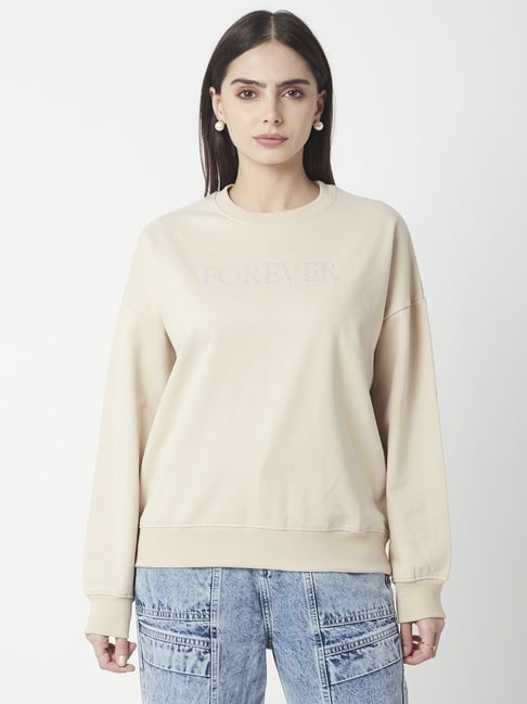 R&B Cream Cotton Embellished Sweatshirt-picture-19