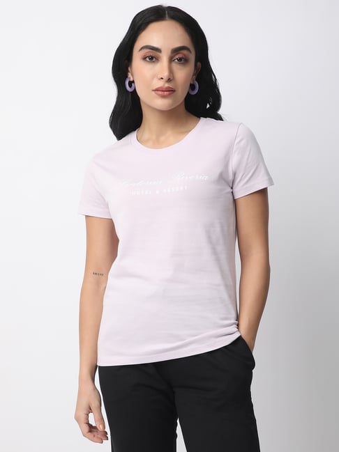 R&B Lavender Cotton Graphic Print Relaxed Fit T-Shirt-picture-10