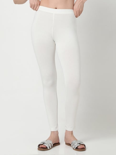 R&B White Cotton Leggings-picture-29