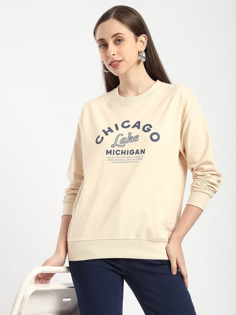 R&B Beige Cotton Graphic Printed Sweatshirt-picture-31