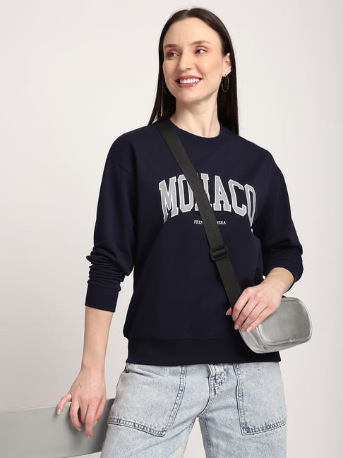 R&B Navy Cotton Graphic Printed Sweatshirt-picture-14