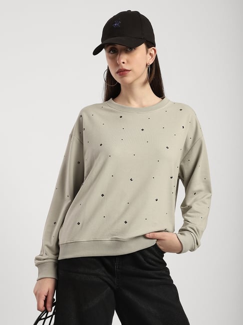 R&B Light Green Embellished Sweatshirt-picture-33