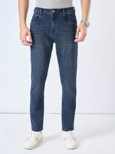 Sf Jeans By Pantaloons Navy Slim Fit Printed Jeans-picture-37