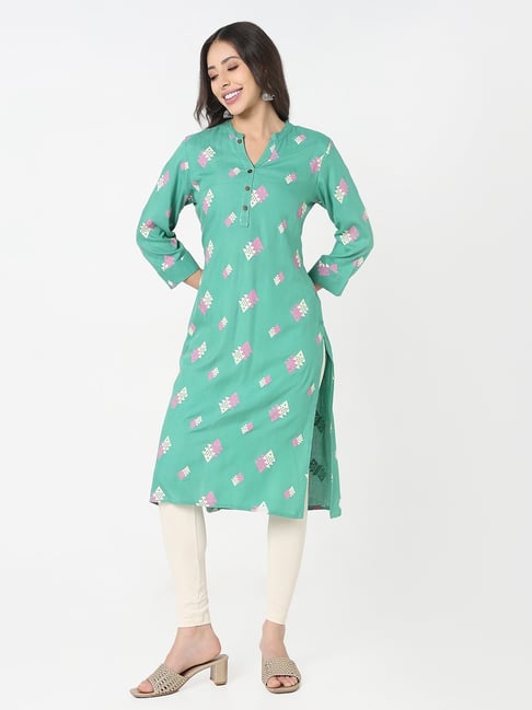 R&B Jade Viscose Printed Straight Kurta-picture-16
