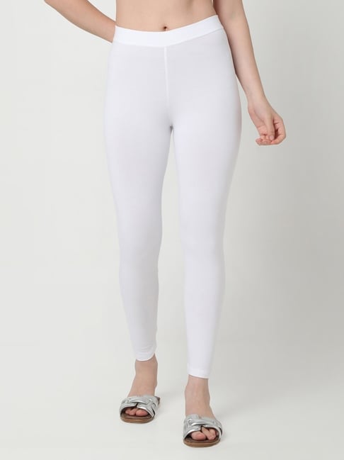 R&B Bright White Cotton Leggings