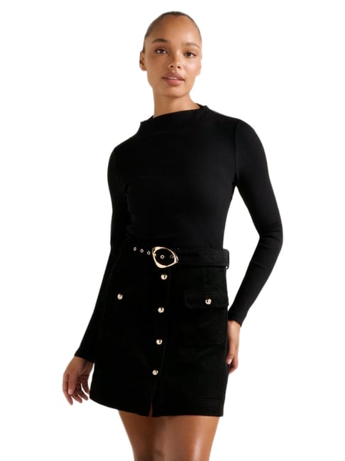 black crepe mini dress James Black Corset Crepe Mini Dress - US 12