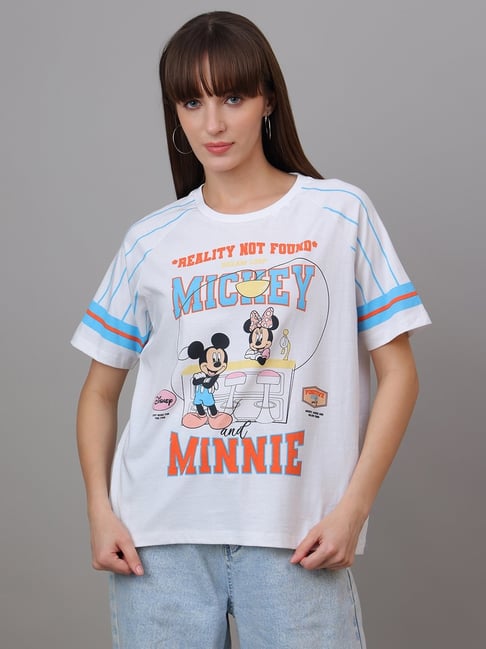 Free Authority Mickey & Friends Printed Oversized Tshirt For Women