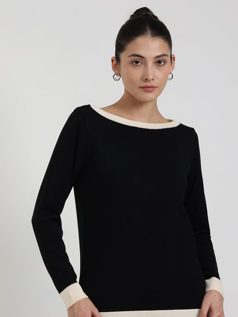 Fablestreet Black Acrylic Solid Sweater-picture-35