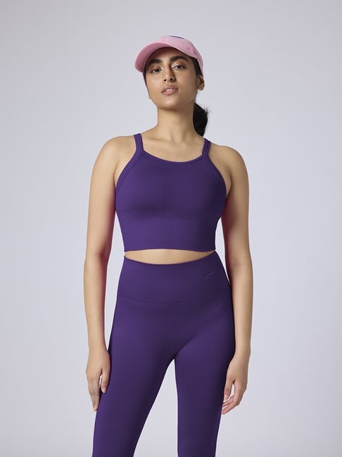 Feier Purple Nylon Sports Bra