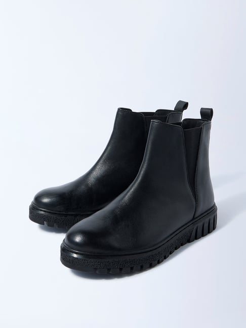 LUNA BLU by Westside Black Chelsea Leather Boots-image-37