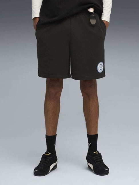 Puma Black Relaxed Fit Printed Shorts