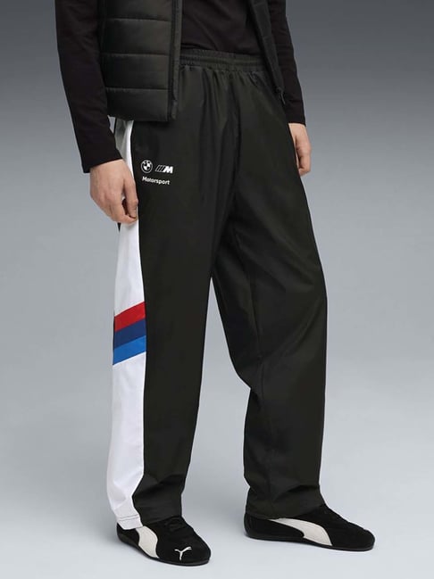 Puma Black Regular Fit Printed Trackpants