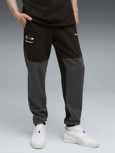 Puma Black Regular Fit Color-Block Joggers