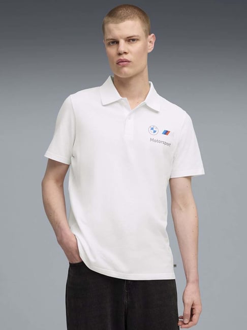 Puma White Cotton Regular Fit Printed Polo T-Shirt-picture-13