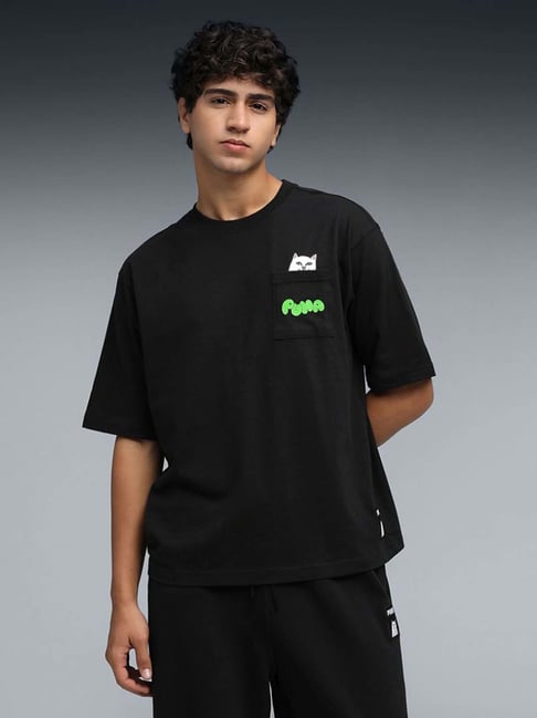 Puma Black Cotton Relaxed Fit Printed T-Shirt-picture-19