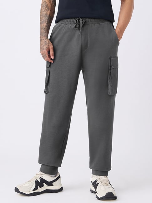 The Souled Store Grey Cotton Loose Fit Joggers-picture-12
