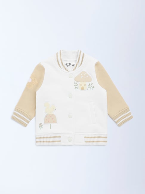 HOP Baby by Westside White Printed Cotton-Blend Varsity Jacket-picture-38