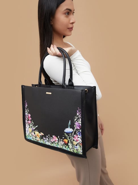 Code by Lifestyle Black Printed Handbag-picture-29