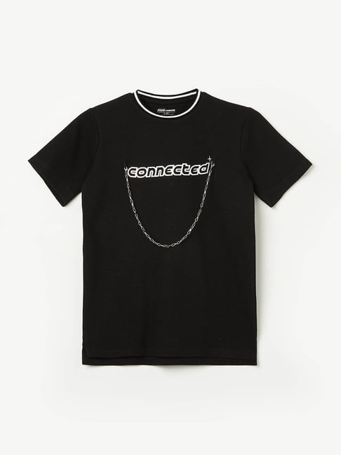 Fame Forever by Lifestyle Boys Black Cotton Printed T-Shirt-picture-30