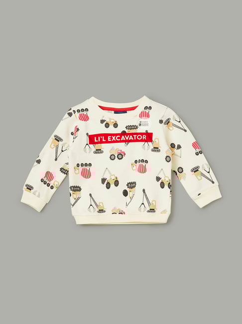 Juniors by Lifestyle Boys White Cotton Printed Sweatshirt-picture-34