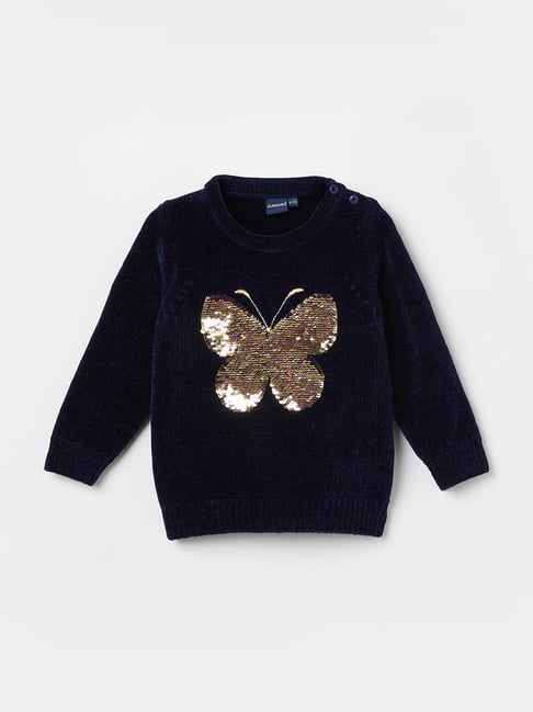 Juniors by Lifestyle Girls Navy Embellished Sweater-picture-21