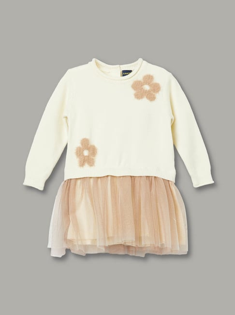 Juniors by Lifestyle Girls Off White Floral Print Sweater-picture-17