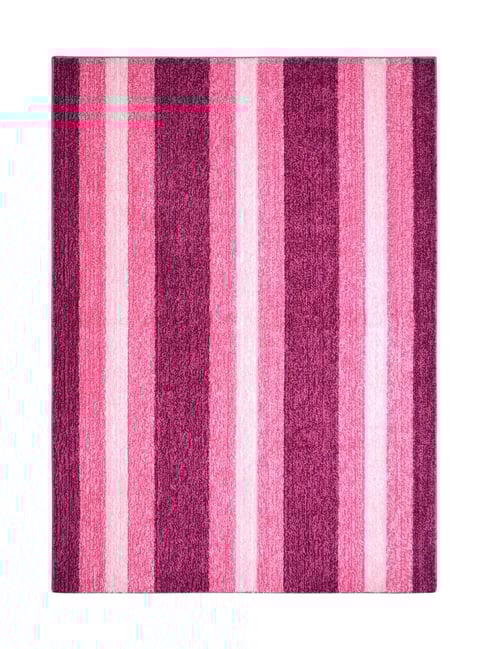 Saral Home Pink Microfiber Striped Antiskid Carpet (120 x 180 cm)