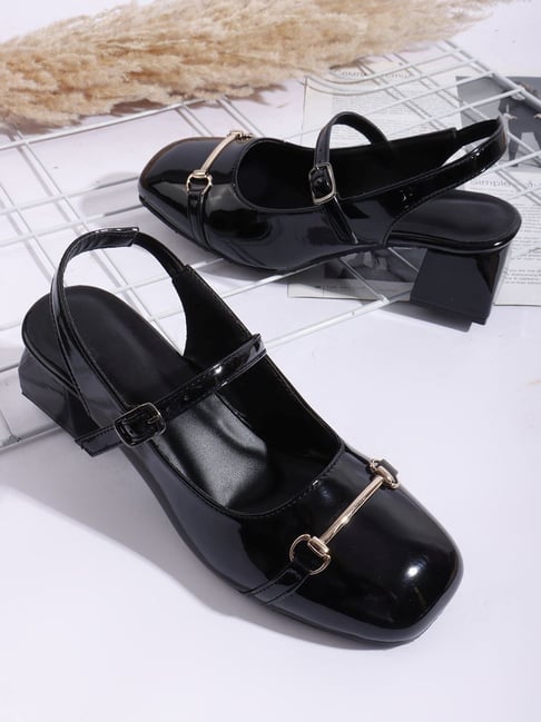 TRYME Women's Black Sling Back Sandals-picture-26