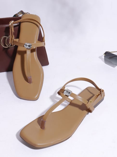 TRYME Women's Tan Back Strap Sandals-picture-39