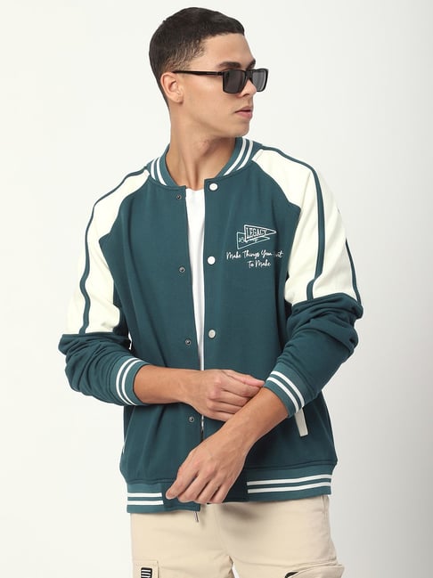 R&B Teal Green Regular Fit Printed Jacket-picture-30