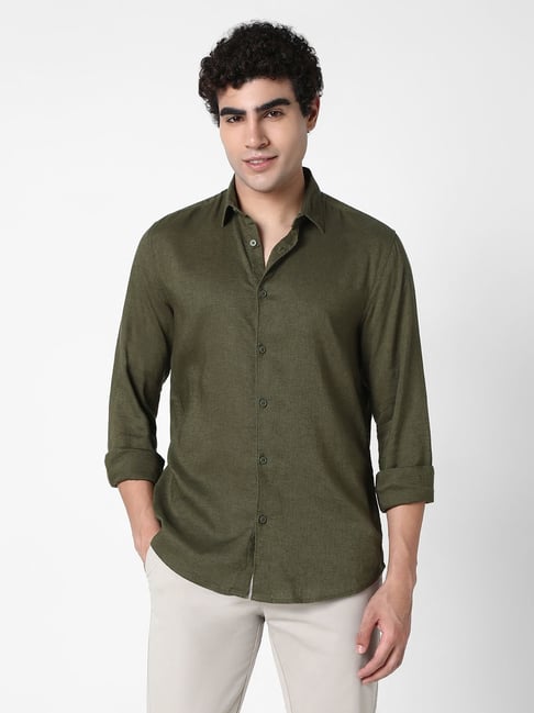 R&B Olive Regular Fit Shirt-picture-40