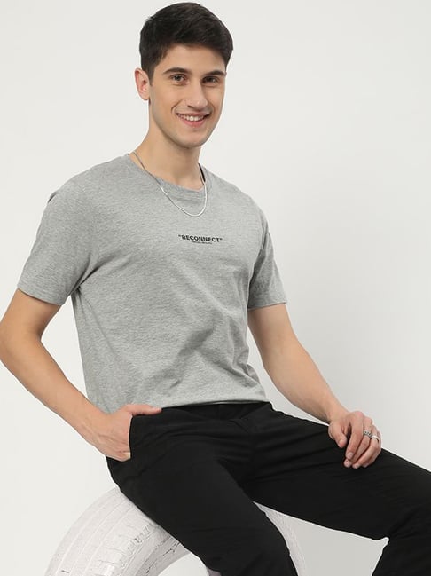 R&B Grey Cotton Regular Fit Printed T-Shirt-picture-37