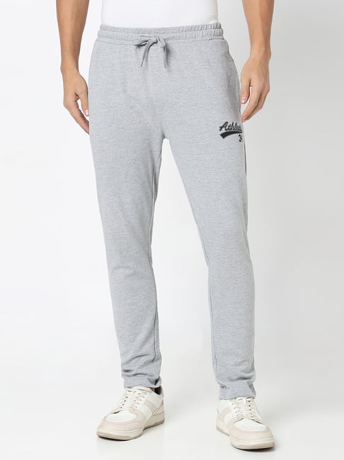 R&B Grey Cotton Fitted Trackpants-picture-15