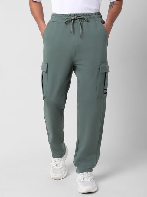 R&B Green Cotton Regular Fit Trackpants-picture-31