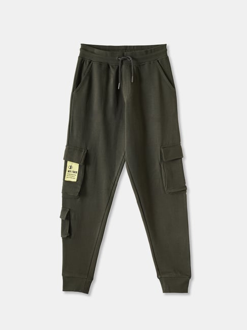 R&B Girls Olive Cotton Printed Joggers-picture-12