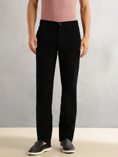 Thomas Scott Black Regular Fit Trousers