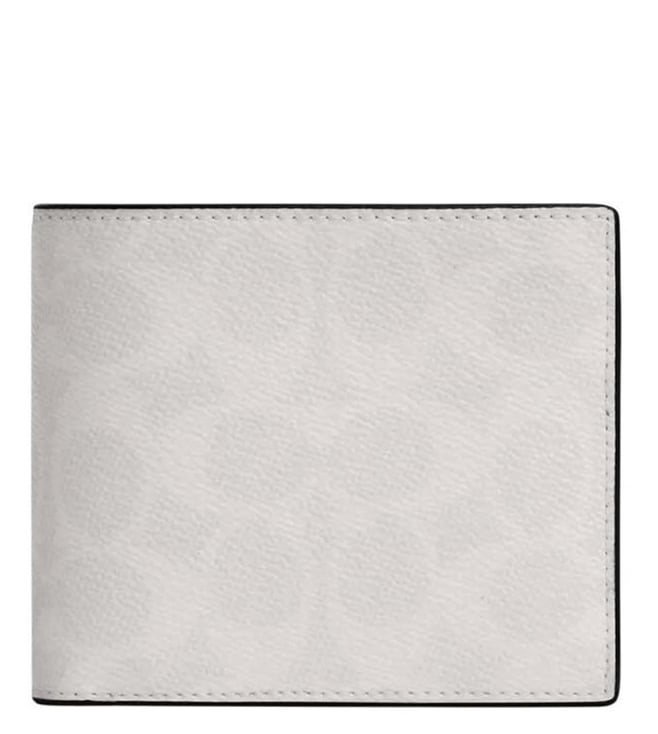 Coach White Signature Bi-Fold Wallet