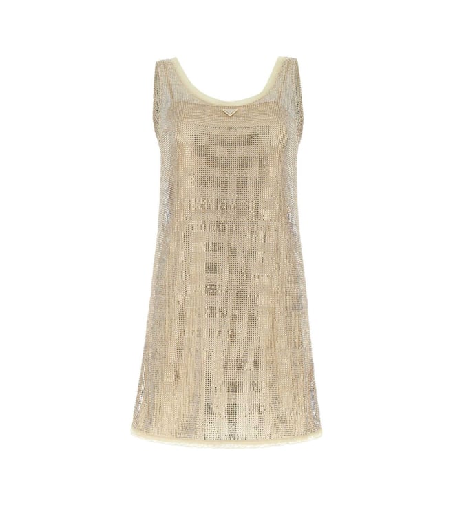 Prada Beige Embellished Dress