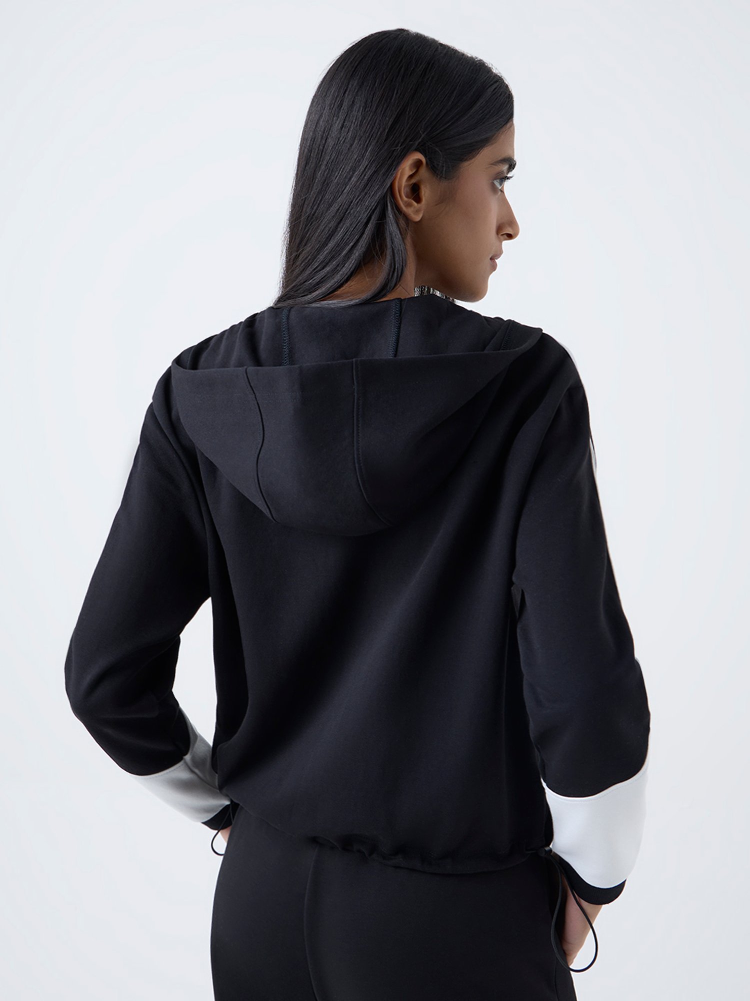 Studiofit by Westside Black Striped Hooded Jacket