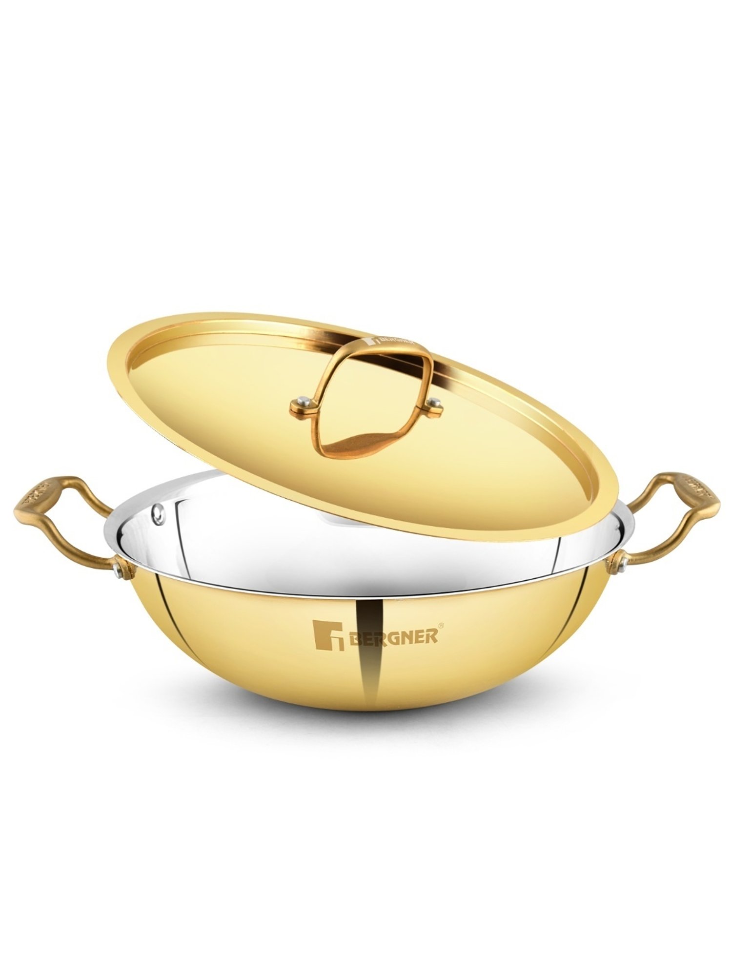 Buy Bergner Gold Brass Peetlam Kadhai with Lid - (2500 ml) at Best