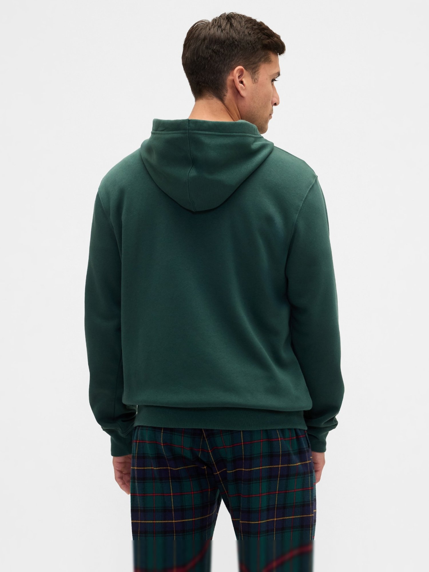 GAP Dark Green Self Polyester Relaxed Fit Applique Logo Zip-Front