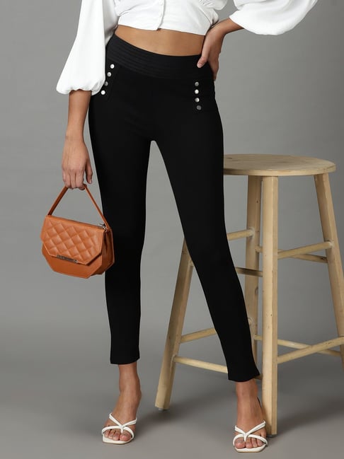 SHOWOFFFF Black Cotton Jeggings-picture-11