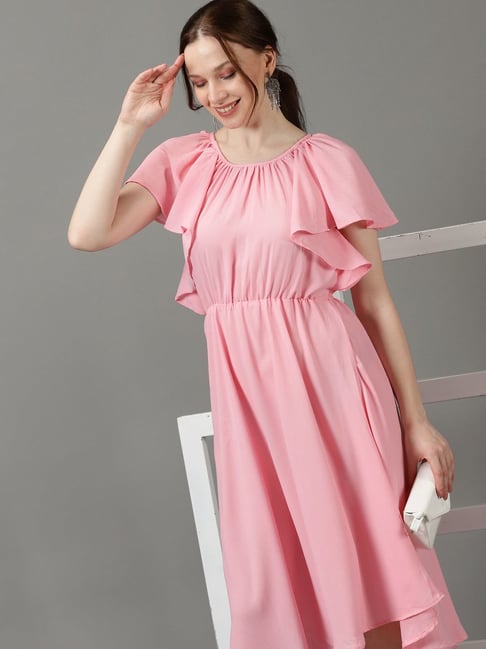 SHOWOFFFF Pink Regular Fit Midi Dress-picture-10