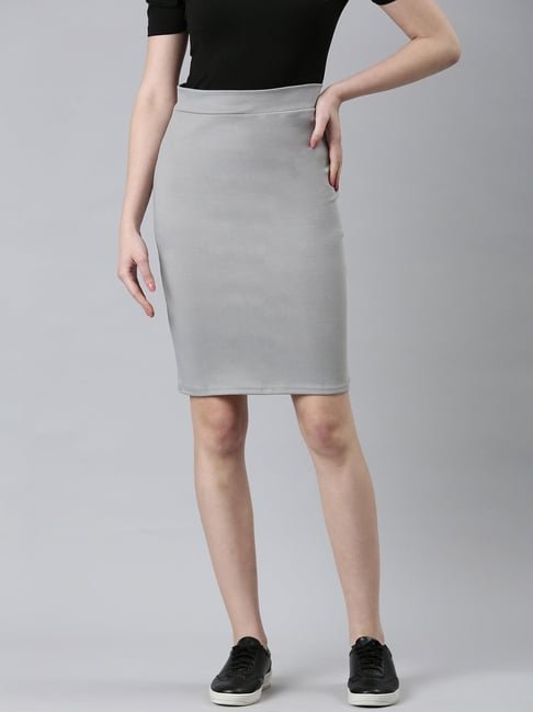 SHOWOFFFF Grey Above Knee Skirt-picture-41