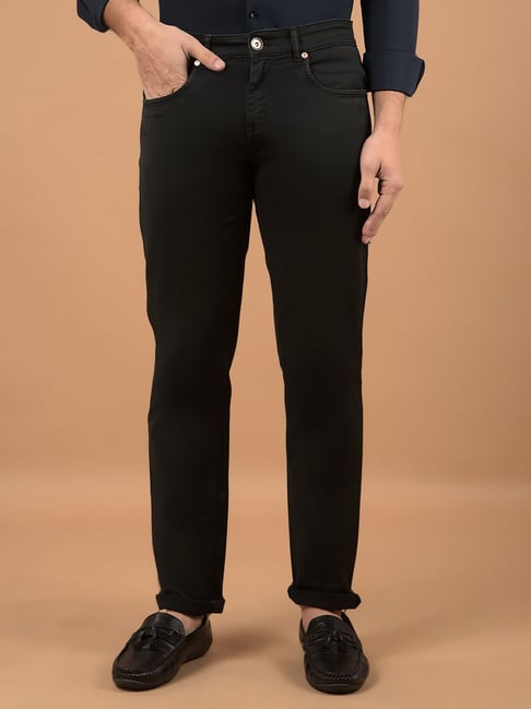 CRIMSOUNE CLUB Black Slim fit Solid Jeans