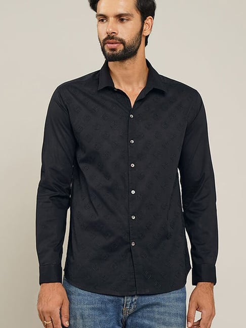 Jaypore Black Embroidered Chikankari Regular Fit Shirt-picture-25