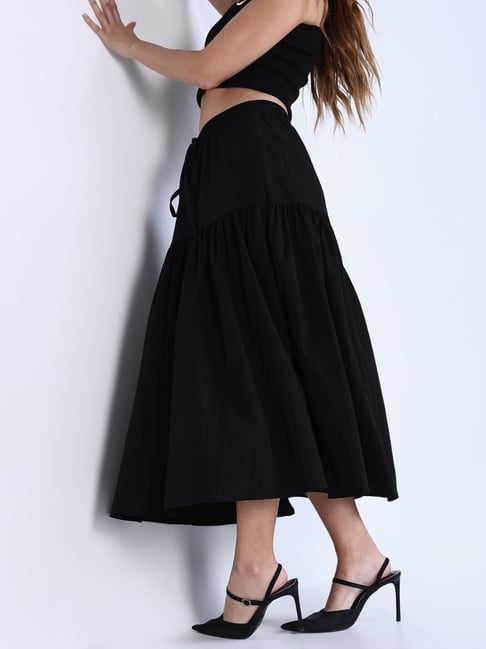SHOWOFFFF Black Cotton Regular Fit Skirt-picture-10