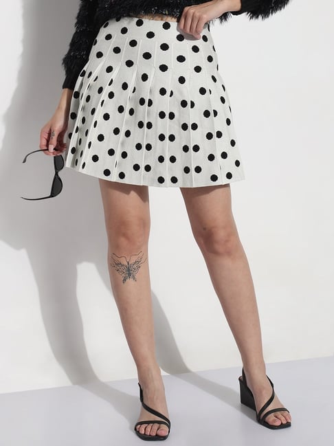 SHOWOFFFF White Polka Dots Skirt-picture-46