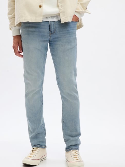 gap blue slim fit solid jeans